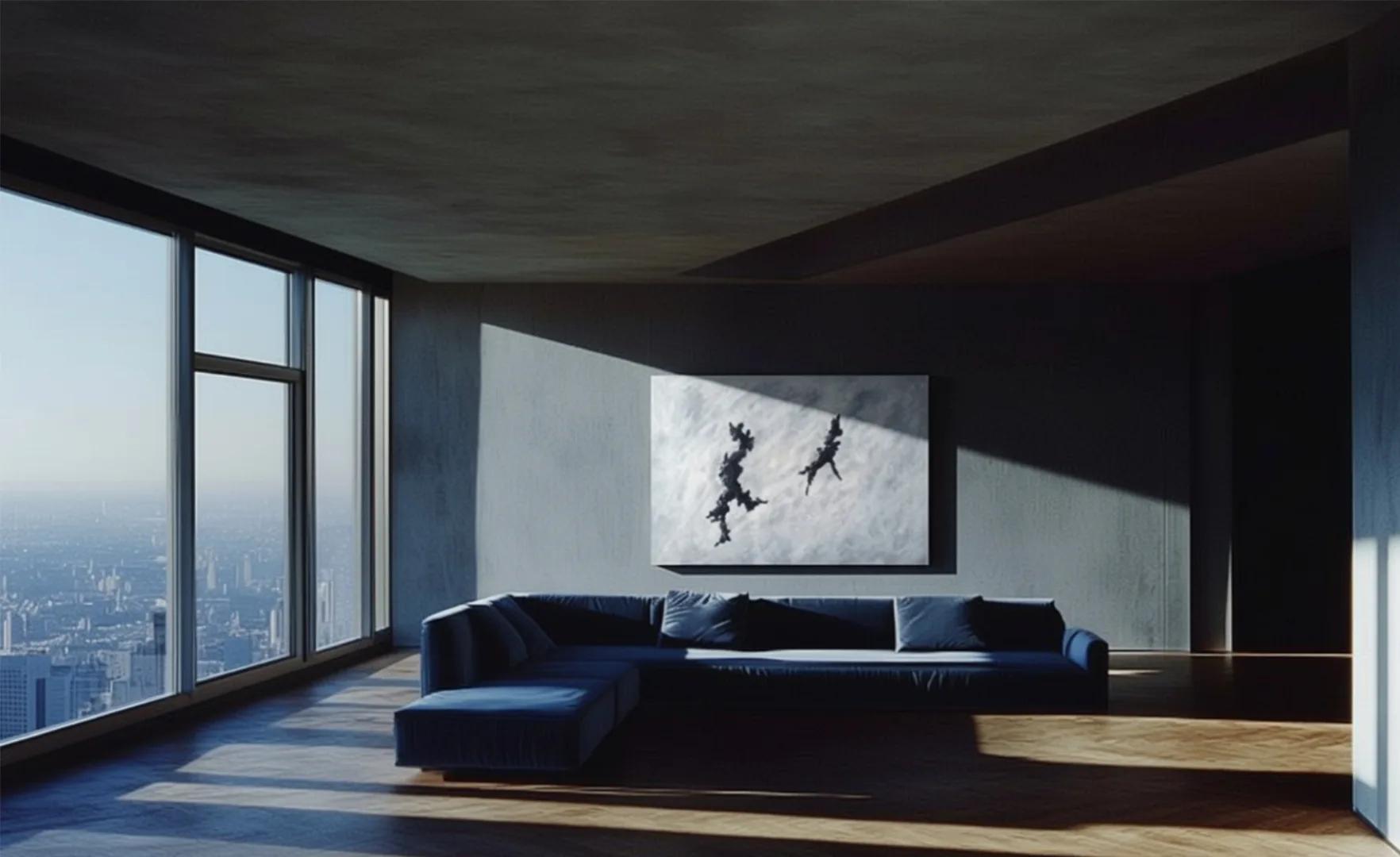 Interior with artwork naturally blended into the room